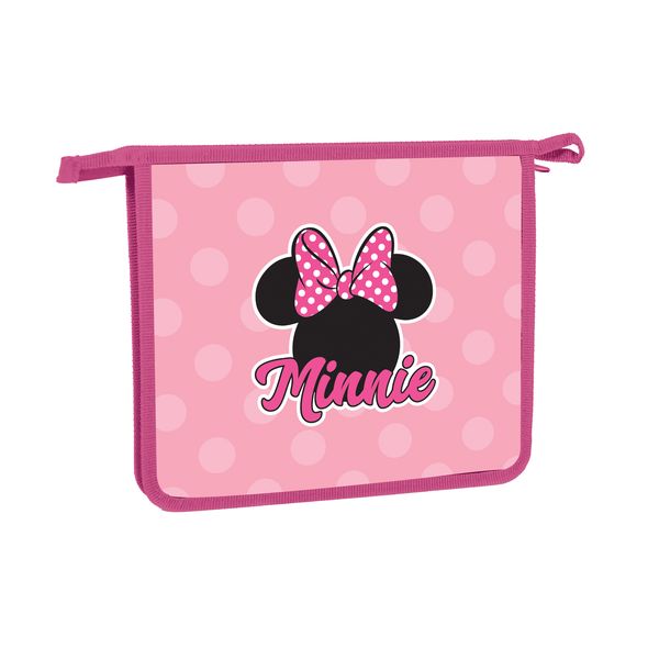 Папка для тетрадей Пластиковая А5ф Hatber 1 отделение на молнии-Минни Маус- в индив.упак.( DISNEY) , 